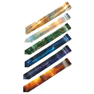 Six rolls of decorative PET tapes with artistic ocean and nature scenery patterns
