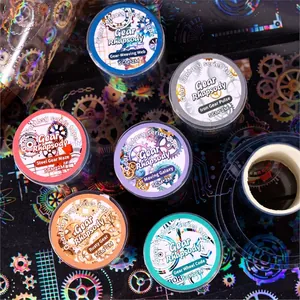 Nastro decorativo steampunk gear rhapsody con lamina d'oro laser per scrapbooking e journaling