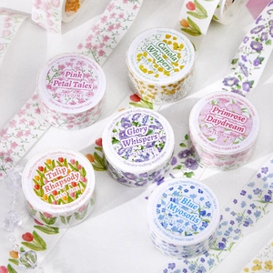 Floral Dreamscape Washi Paper Tape Botanical Tulip Myosotis Decorative Masking Tape For Scrapbooking DIY Journaling Art