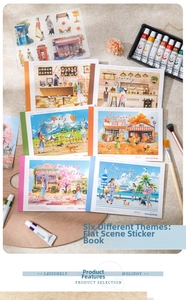 Leisurely Holiday scrapbooking sticker set with 6 artistic scenery themes for DIY crafts