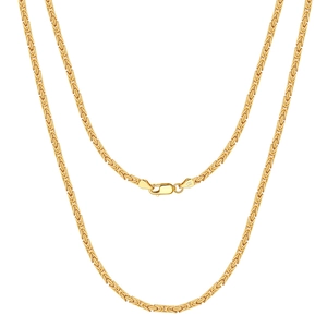 S925 sterling silver 18K gold-plated byzantine chain necklace with lobster clasp closure