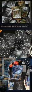 Macro detail of Flowing Light PET stickers featuring transparent starlight and ray patterns