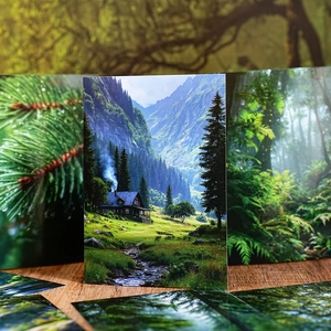 Lot de papiers décoratifs paysages naturels avec forêt et vallée pour scrapbooking
