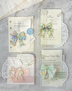 Détails des autocollants nœuds floraux et laser pailletés pour décoration de scrapbooking