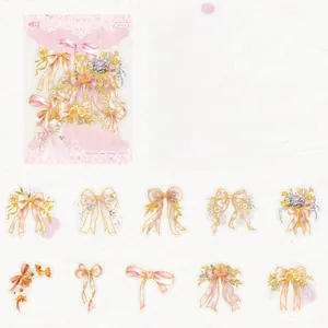 Détail des autocollants PET avec finition dorée laser 3D et effet de lumière pour scrapbooking