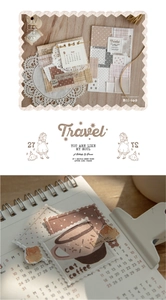 Macro detail of vintage relief postage stickers and decorative journal collage materials