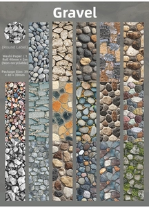 Vista dettagliata di 18 stili di nastri washi con texture in pietra per decorazioni fai-da-te