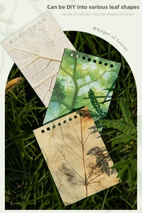 Detailed leaf vein texture craft tags with square punch holes for DIY scrapbooking decor