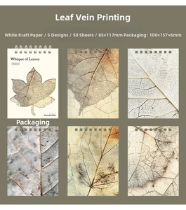 Macro detail of leaf vein textures on vintage white kraft decorative paper sheets