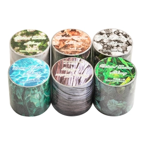 Set di 6 nastri washi decorativi con vari motivi di texture naturali per il fai-da-te
