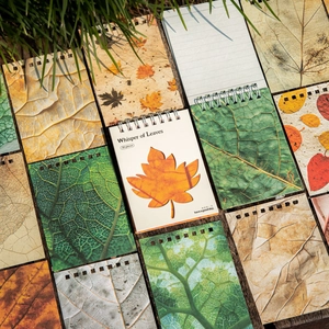 Set taccuini a spirale Whisper of Leaves 50 fogli con design a foglia botanica