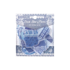 Glitter PET stickers Dark Blue Pieces set with 30 vintage lace patterns for scrapbooking