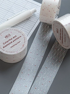Detail of colorful dot diamond pattern PET tape for scrapbook DIY decoration