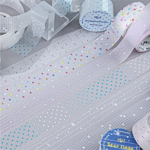 PET Flash Sand Masking Tape Set Candy Poetry Series Transparent DIY Journal Decorative Tape For Scrapbooking Hand Account