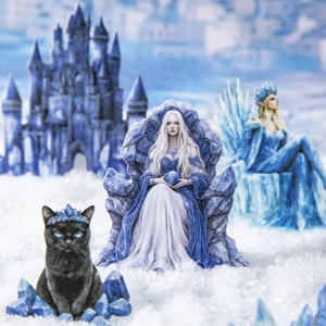 Fantasy winter collection stickers with ice queen and castle designs for DIY journals