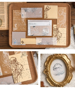 Macro shot of vintage jellyfish paper stickers and ephemera for DIY scrapbooking decor