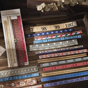 Pegatinas de Diario de Tira Larga Vintage Párrafo de Papel Viejo Papel Kraft Blanco Pegatinas Decorativas Para Scrapbooking