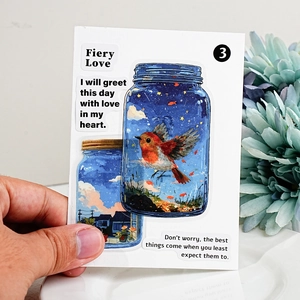 Artistic PET bottle stickers for journaling with starry sky and landscape illustrations
