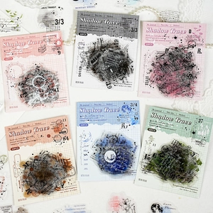 Vintage PET Decorative Stickers Botanical Floral Moon Phase Shadow Trace Series Scrapbooking Journaling Material Stickers