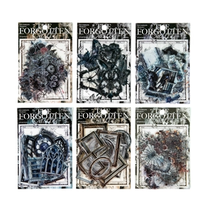 Forgotten Castle dark gothic sticker set featuring 6 styles of vintage flower and web designs