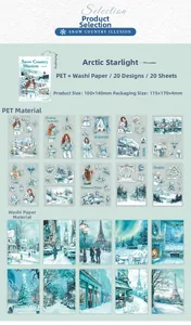 Detail of Snow Country Illusion PET and washi stickers with winter motifs 100x140mm