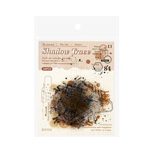 Shadow Trace vintage aesthetic PET stickers with retro typography for journaling