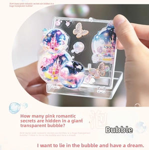 Close-up of translucent castle and butterfly decorative tape for DIY scrapbooking