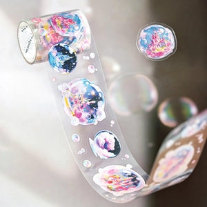 World In Bubbles Series PET Transparent Decorative Tape For Scrapbooking DIY Dreamy Castle Underwater Starry Sky Tape