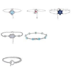 Bracelet en Argent Sterling S925 pour Femmes 8A Zirconia Luxe Léger Élégant Personnalisé Géométrique Papillon Fleur Bijoux