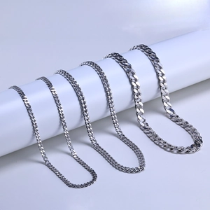 925 Sterling Silver Curb Chain Necklace For Men Women Hip Hop Cuban Link Necklace Gold Platinum Plated Fine Jewelry Gift