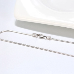 Polished 925 silver round snake chain necklace with lobster clasp for men and women