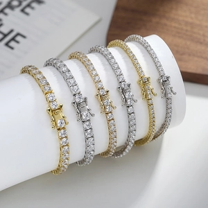 Ensemble de bracelets tennis classiques en or et argent avec des oxydes de zirconium