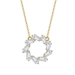 925 Sterling Silver Circle Pendant Necklace For Women Zirconia Inlaid Modern Round Geometric Choker Adjustable Jewelry Gift
