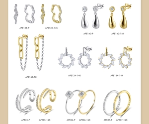 Collection of S925 sterling silver jewelry featuring sparkling cubic zirconia rings and earrings