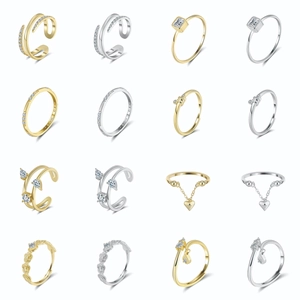Collection of 16 S925 sterling silver earrings with mini zircon stones in gold and silver