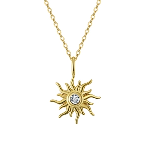 Collier Pendentif Tournesol en Argent Sterling 925 pour Femme Collier Charme Rayon de Soleil en Zirconia Bijoux Électroplaqués Accessoire Quotidien
