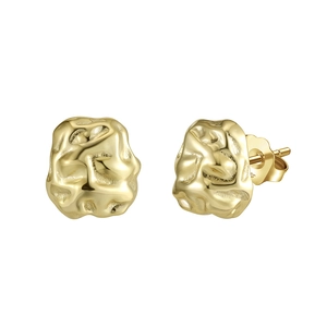 Boucles d'Oreilles Clous Géométriques Irrégulières en Argent Sterling 925 pour Femmes Style Avant-Garde Texture en Fusion Bijoux