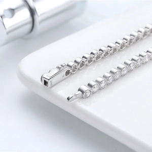 925 Sterlingsilber Zirkonia Tennis Armband Für Damen Funkelnde Rundschliff CZ Eingelegte Gliederkette Mode Edler Schmuck Geschenk