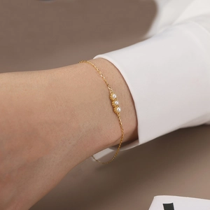 Elegant Minimalist Pea Pod Artificial Pearl Bracelet 925 Sterling Silver Gold Plated Delicate Chain Jewelry For Women Gift