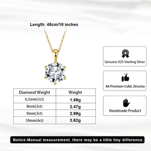 Classic 925 sterling silver crown necklace with a brilliant round zircon pendant