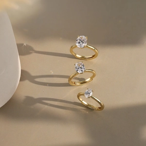 S925 Sterling Silver Classic Six-Prong Rhinestone Wedding Ring Adjustable Opening Sparkly Engagement Band For Women Jewelry