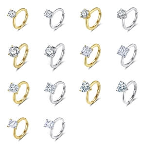 Anello in Argento Sterling S925 con Zirconia per Donna Lusso Geometrico Regolabile Anello Aperto Placcato Oro Platino Gioielli