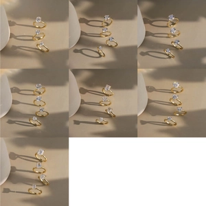 Eleganti anelli in argento S925 placcati oro con moissanite in varie forme di pietre