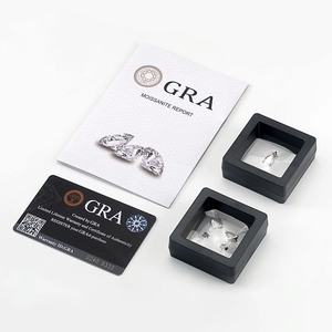 Σετ κοσμημάτων moissanite από ασήμι S925 με πιστοποιητικό GRA και μαύρο κουτί δώρου