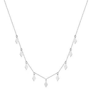 Retro S925 sterling silver necklace featuring seven polished rhombus sequin charms
