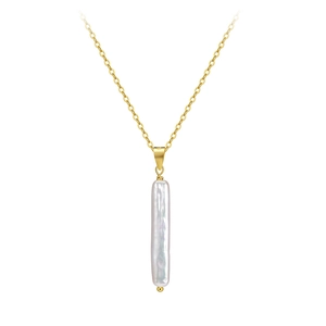 Elegante Goldkette mit einem Anhänger aus einer natürlichen Barock-Süßwasserperle