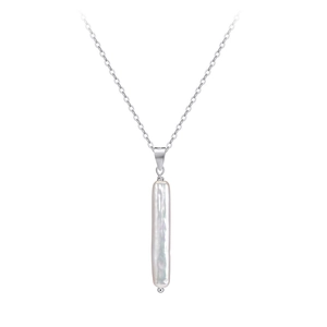 S925 Sterlingsilber Halskette Mit Natürlichem Süßwasser Barock Süßwasserperlen Bar Anhänger Gold Silber Minimalistischer Eleganter Schmuck Für Damen
