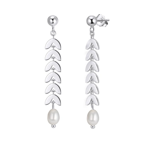 925 Sterling Silver Freshwater Pearl Wheat Ear Leaf Jewelry Set Elegant Electroplated Earrings Necklace Bracelet For Women Party