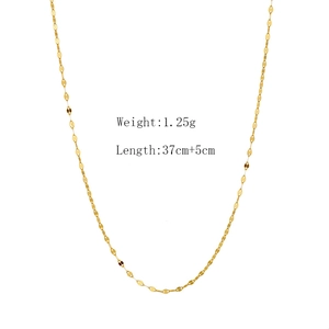 Vue détaillée de la chaîne en argent S925 doré 18K avec poids de 1,25g et longueur 37cm+5cm
