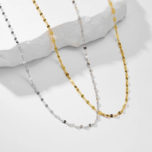 Colliers minimalistes en argent sterling S925 plaqués or 18K et finitions argentées